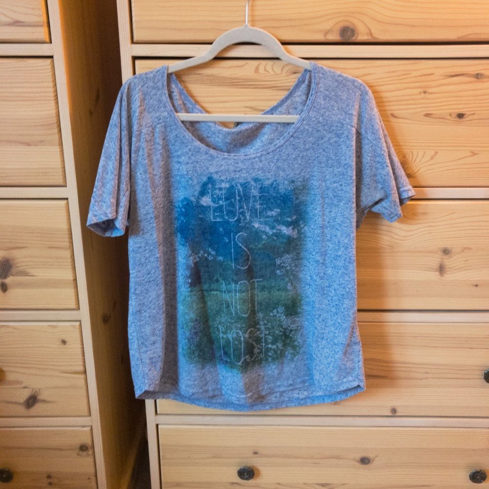 Arizona Graphic Top Heathered Blue Size Extra Large